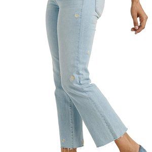 NWOT Lucky Mid Rise Crop w/ Floral Embroidery